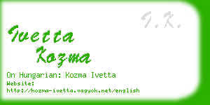 ivetta kozma business card